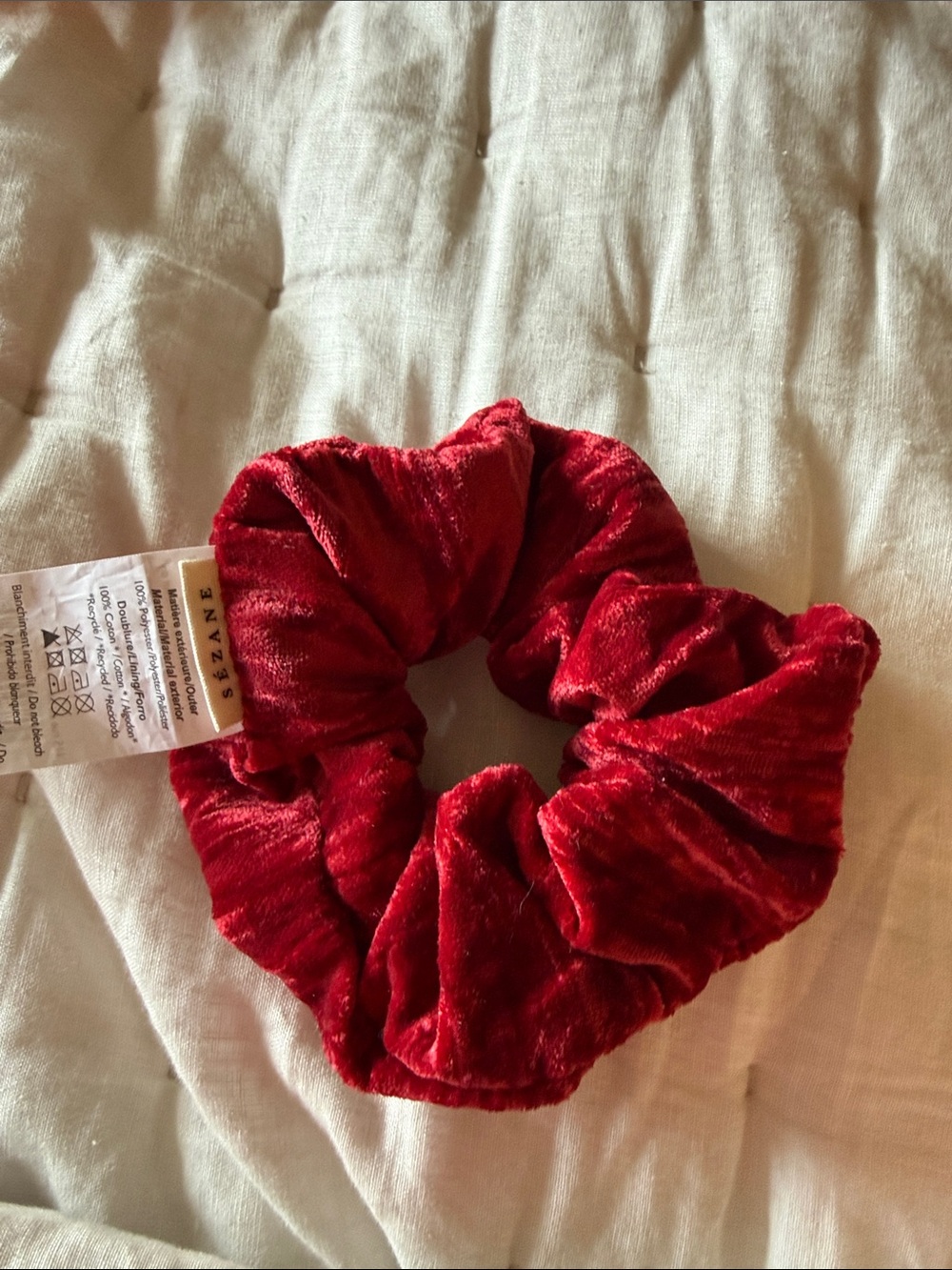 Sezane Red Velvet Scrunchie